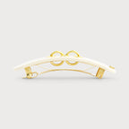 EYELETS THIN CLIP バレッタ(アイボリー)