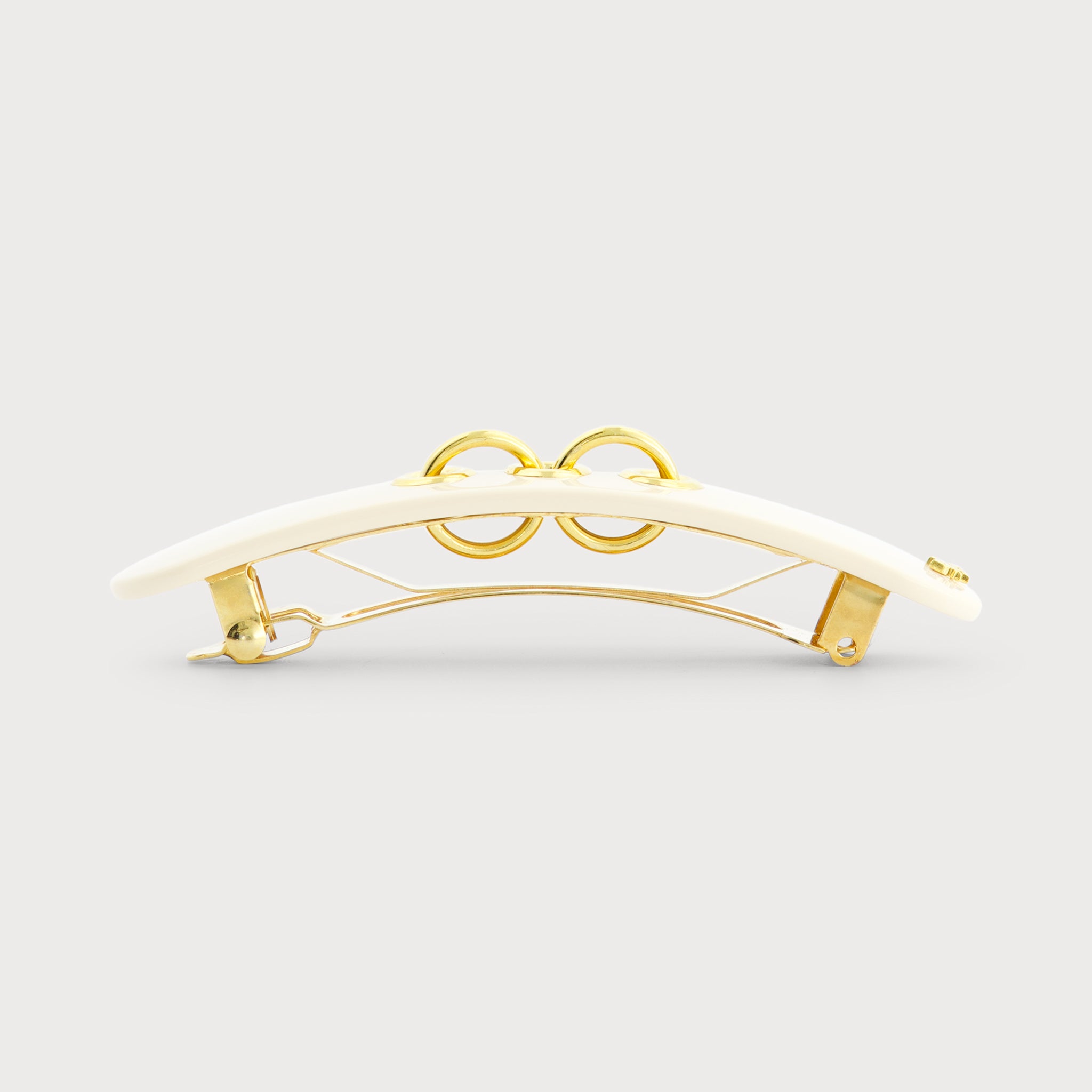 EYELETS THIN CLIP バレッタ(アイボリー)