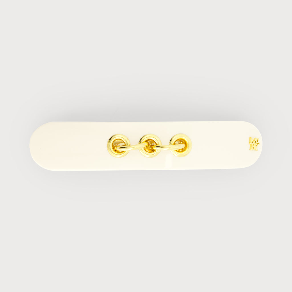 EYELETS THIN CLIP バレッタ(アイボリー)