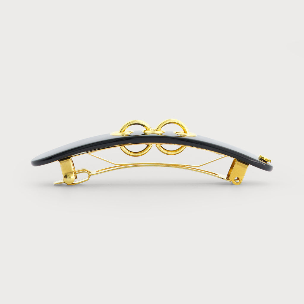 EYELETS THIN CLIP バレッタ(ブラック)