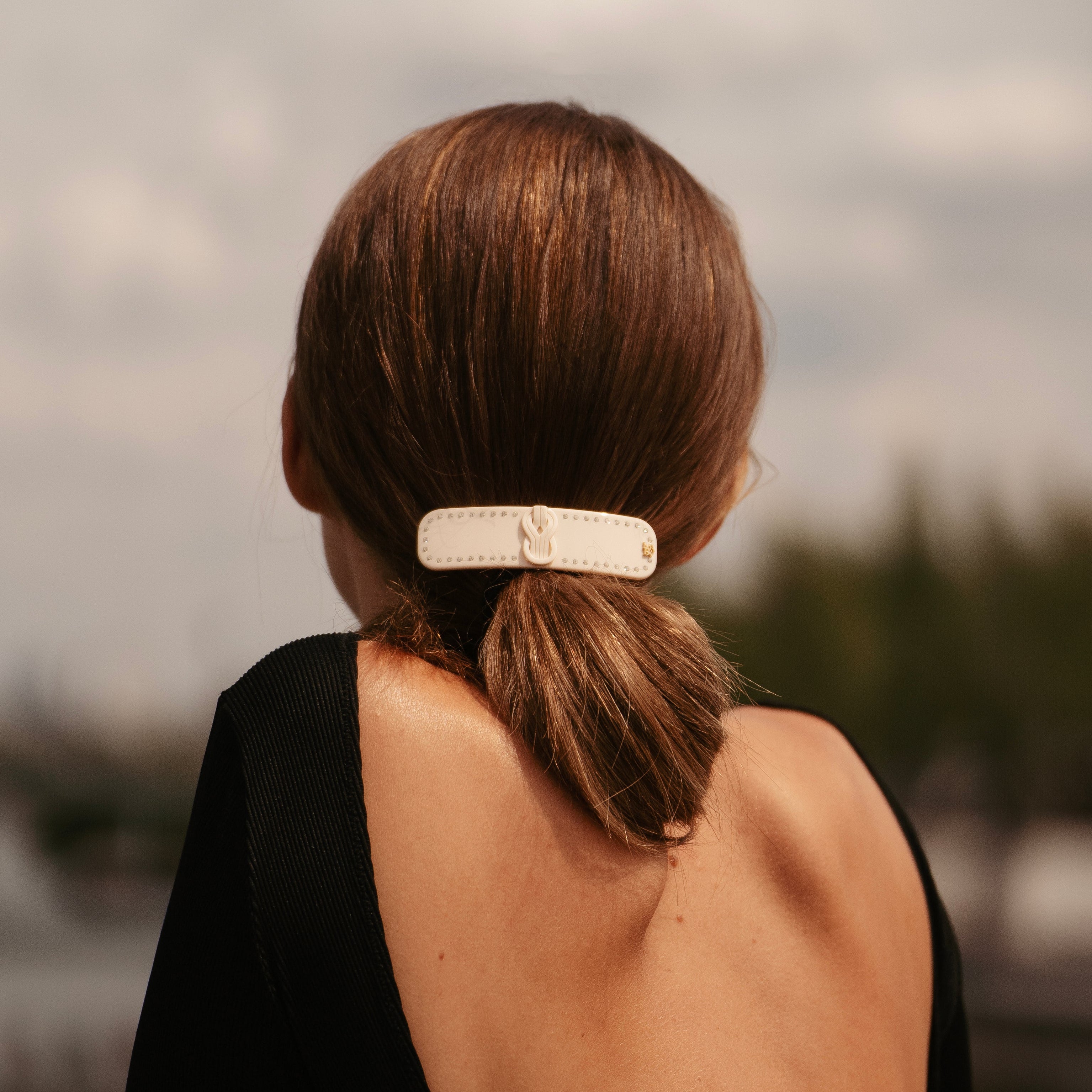KNOT THIN CLIP バレッタ(アイボリー)