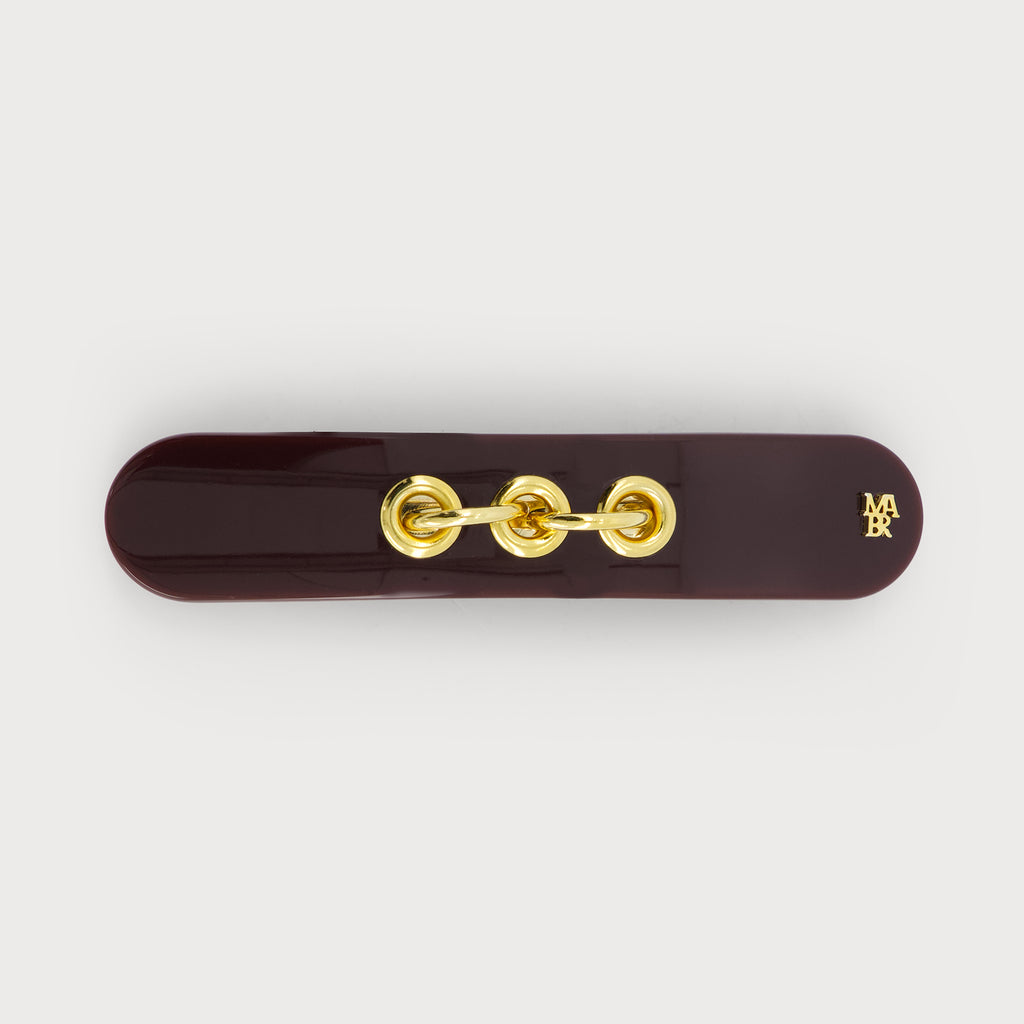 EYELETS THIN CLIP バレッタ(ダークワイン)